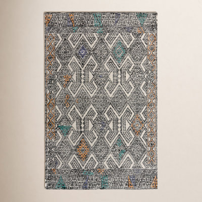 Eliel Black White Hand-Tufted Geometric Rug