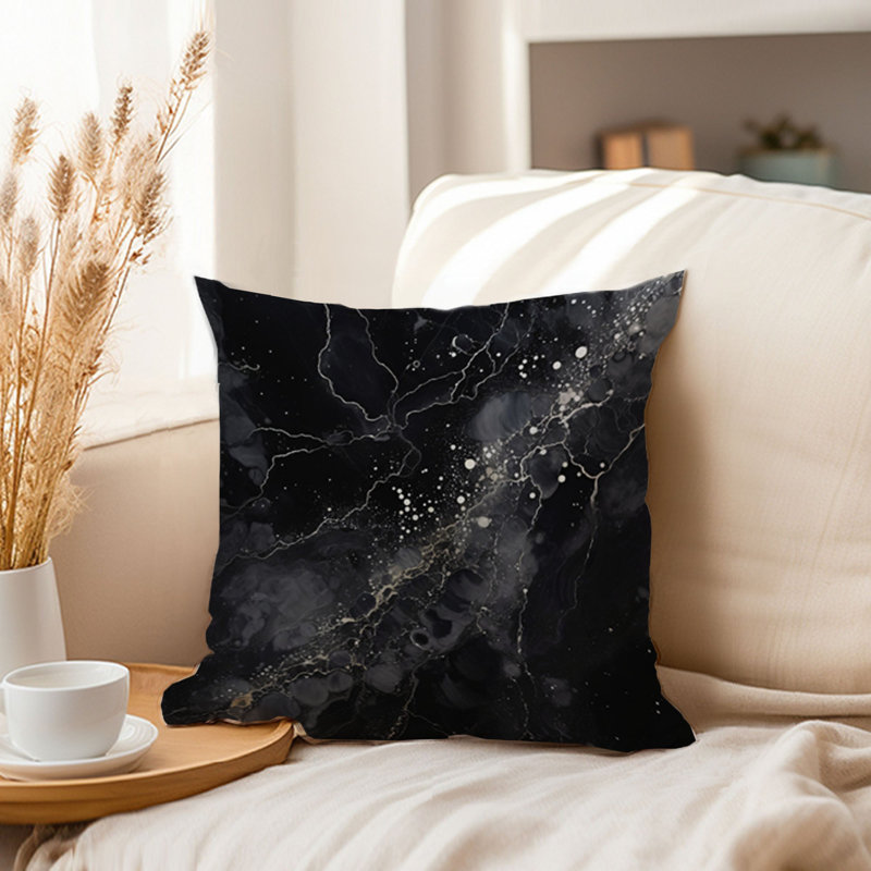 Abstract Black Marble Geode I Modern, 20"H x 20"W