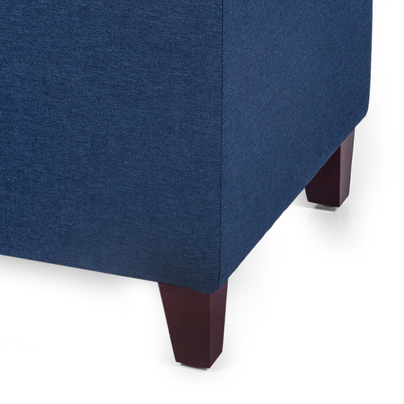 Repose-pieds standard carré de 16,34 po de largeur Moorhouse, 100 % polyester bleu