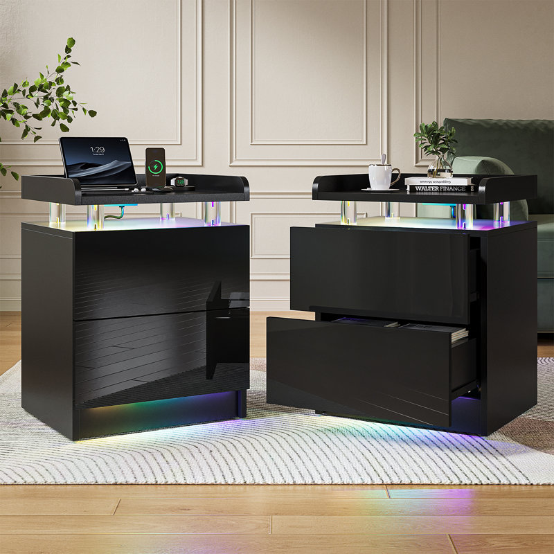 45cm W Acrylic Bedside Table