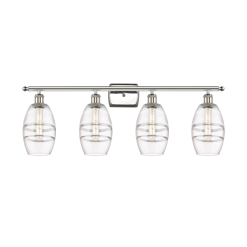 Éclairage pour meuble-lavabo 4 lumières 36 po Ballston - Dundrod, Transparent, Nickel poli