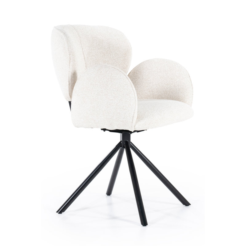 Upholstered Arm Chair, White