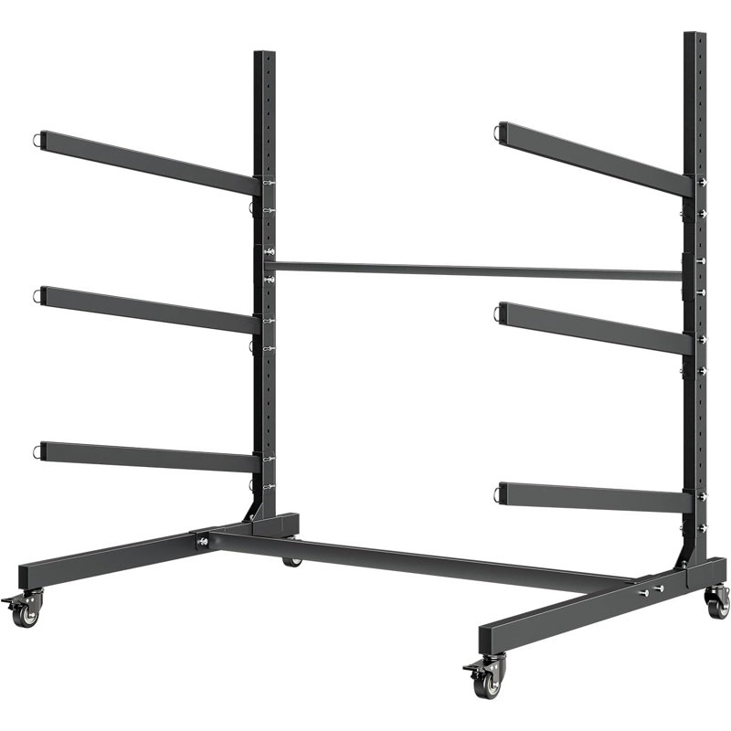 Support de rangement pour bateaux robuste et autoportant pouvant supporter 200 lb, support réglable avec roues verrouillables, support intérieur extérieur pour canot, SUP, planche de surf et de raquette, utilisation de quai de garage