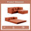 Canapé à compression Mahjong, canapé-lit convertible au sol, canapé modulaire modulaire désossé DIY, aucun assemblage requis, tissu polaire circulaire, surdimensionné 2 places avec 1 repose-pieds-1648796214