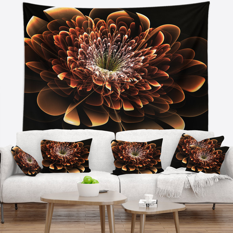 Tapisserie fleur fractale, H 50 po x l 60 po