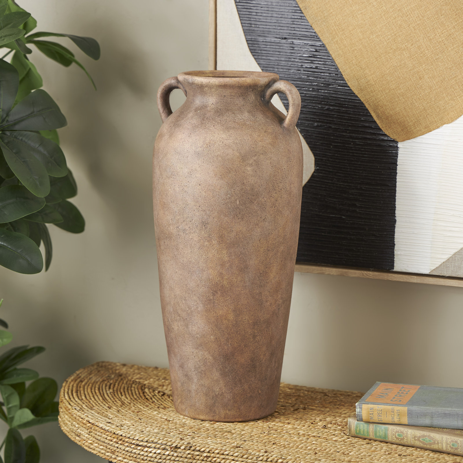 Brera Ceramic Table Vase, Brown