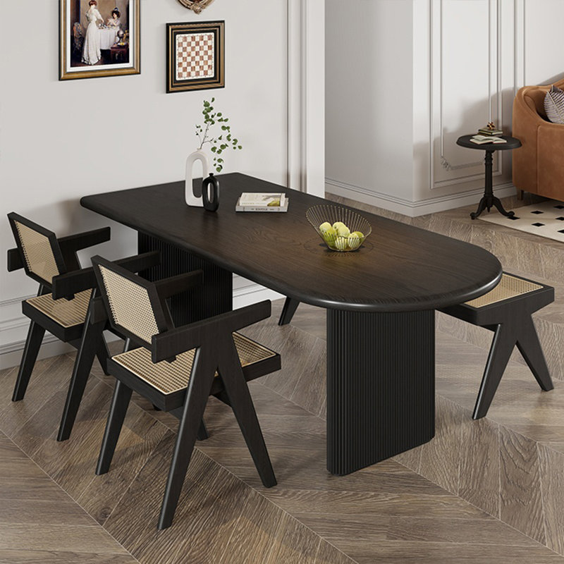 Healthy and natural solid wood table set, 29.52"H x 55.11"L x 27.55"W