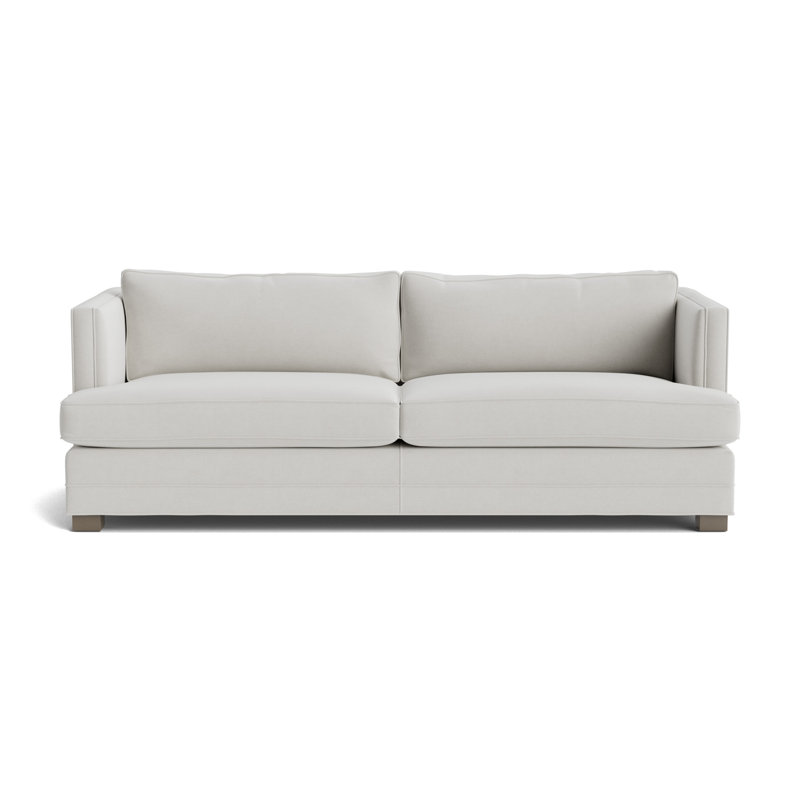 Keaton No Nail 94 Sofa, Performance Velvet - Silver, Driftwood