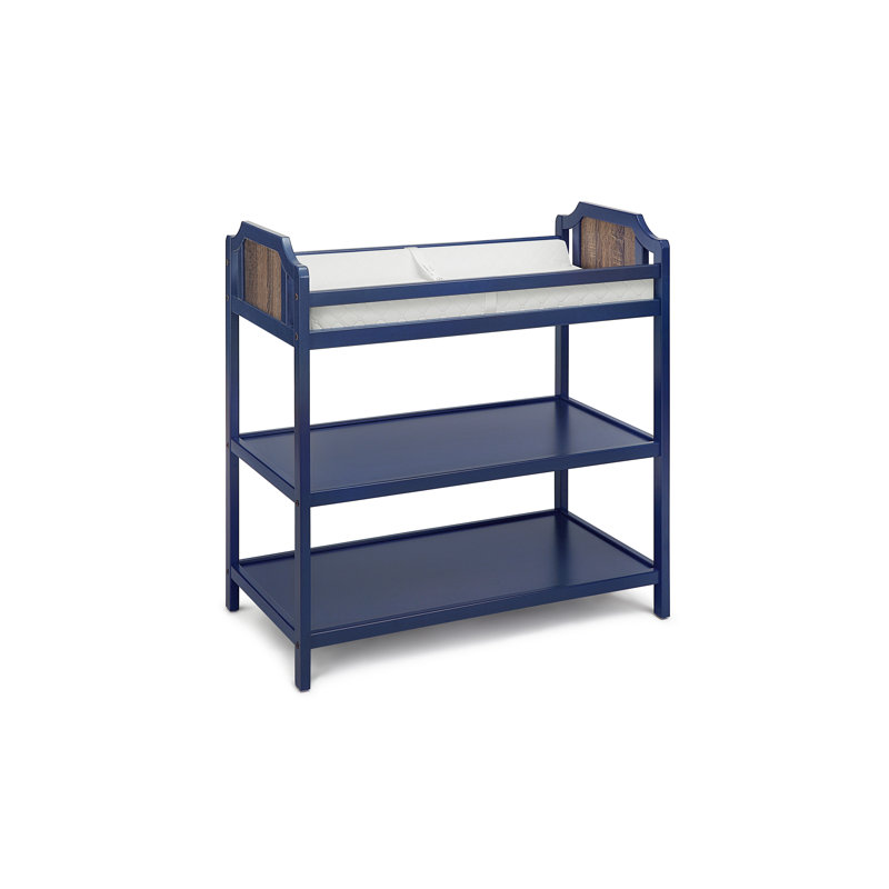 Brees Solid Wood Changing Table, Blue/Brown