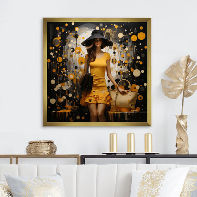 «Yellow Fashionistas Dream Pointillism II» - Imprimé