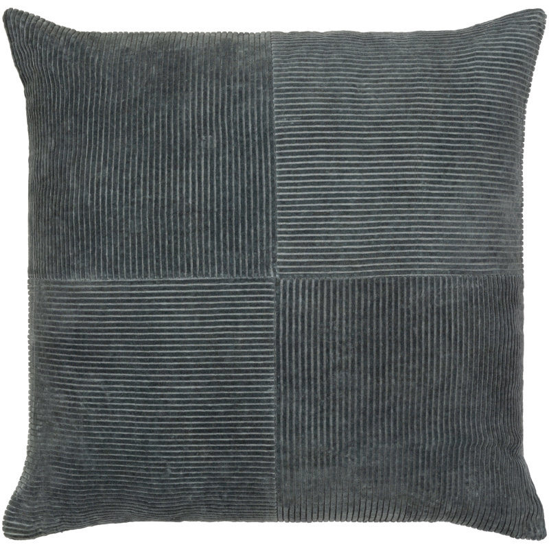 Selma Down Reversible Throw Pillow, 20" x 20", Charcoal