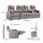 Upholstered Power Reclining Home Theater Seating With Cup Holder-1069942600