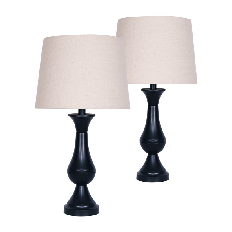Plastic,S,2,24"H,Teardrop Table Lamps,Blk