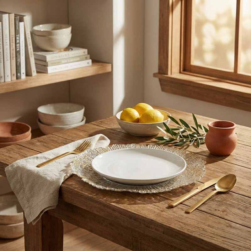URBNLIVING Set of 12 Pcs Clear Gold Reef Charger Plates Dining Wedding Tableware Underplates Set