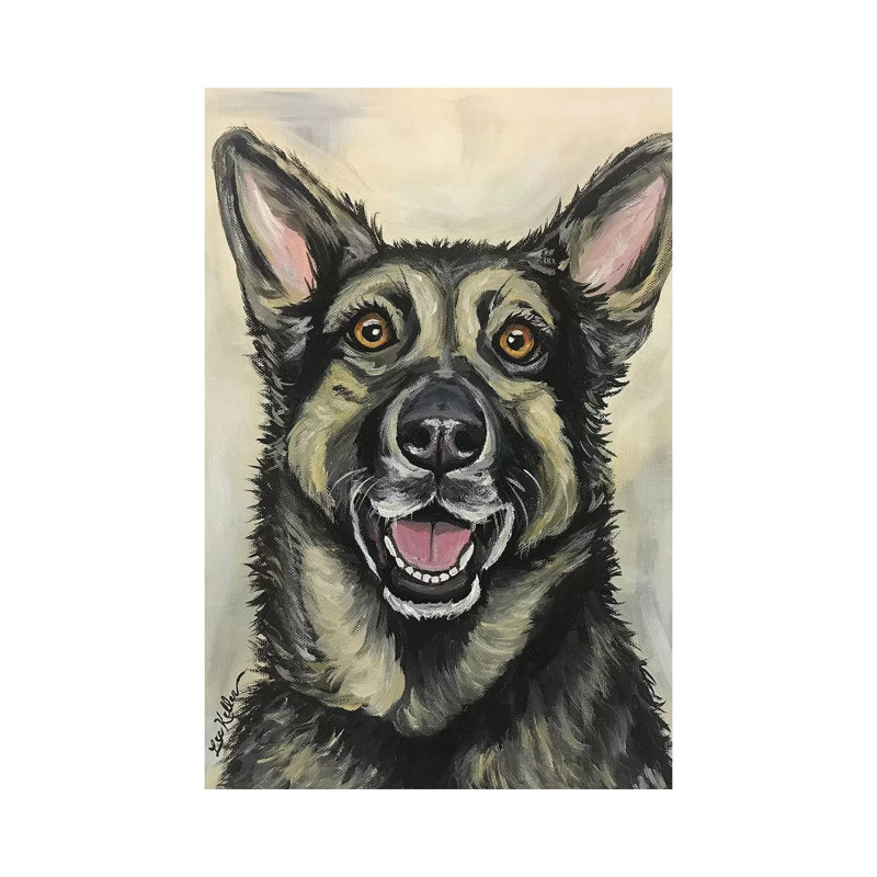 German Shepherd - Wrapped Canvas Painting, 20.32 cm H x 30.48 cm W
