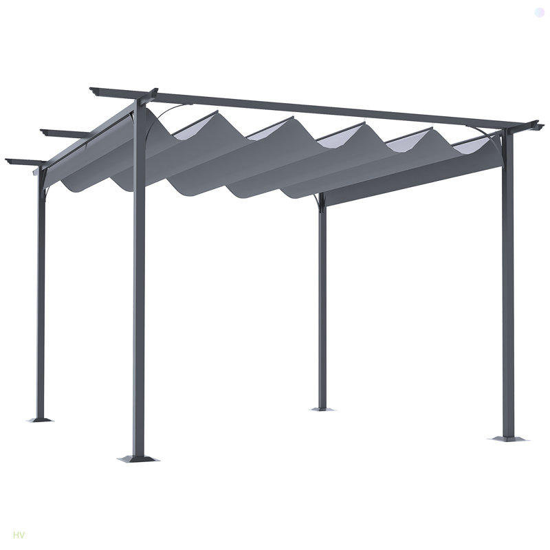 Auvent rétractable pour pergola, protection UV extérieure et parasol, cadre en acier pour jardin, barbecue, patio, cour arrière