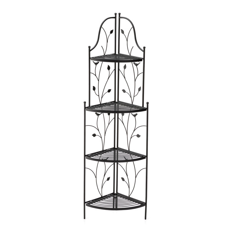 Support pour plante ou support de rangement 52 po H 4 niveaux, Noir