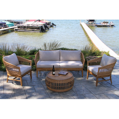 Dunkirk 4 Piece Sofa Seating Group with Sunbrella Cushions -  Birch Lane™, 3F7DA602BEB541CFB98B4339F1BE41A2