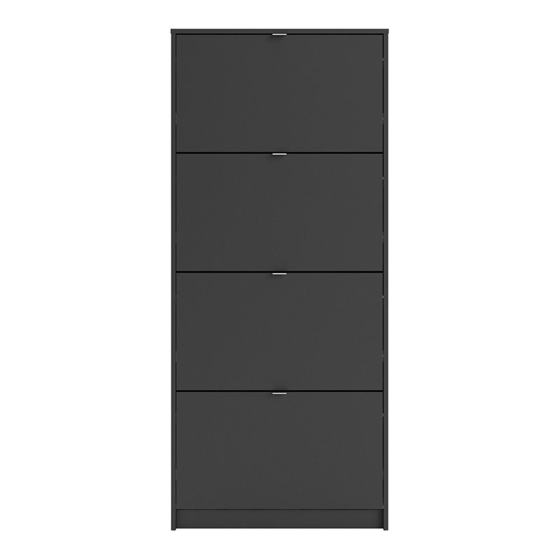 Shoes 12 Pair Shoe Storage Cabinet, Matte Black