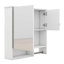 Pharmacie de salle de bain avec miroir 29 po x 28 po, armoire de rangement murale avec porte, tablette réglable et barre à serviettes-1380723680