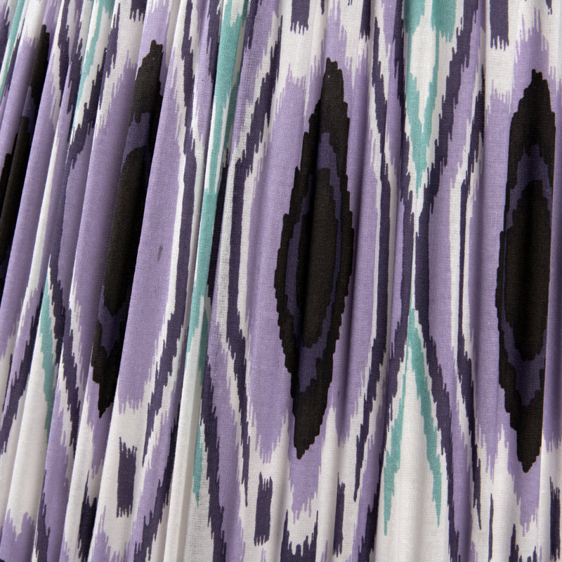 Pleated Cotton Cylinder Shade, Purple, 21cm H x 30cm W x 30cm D