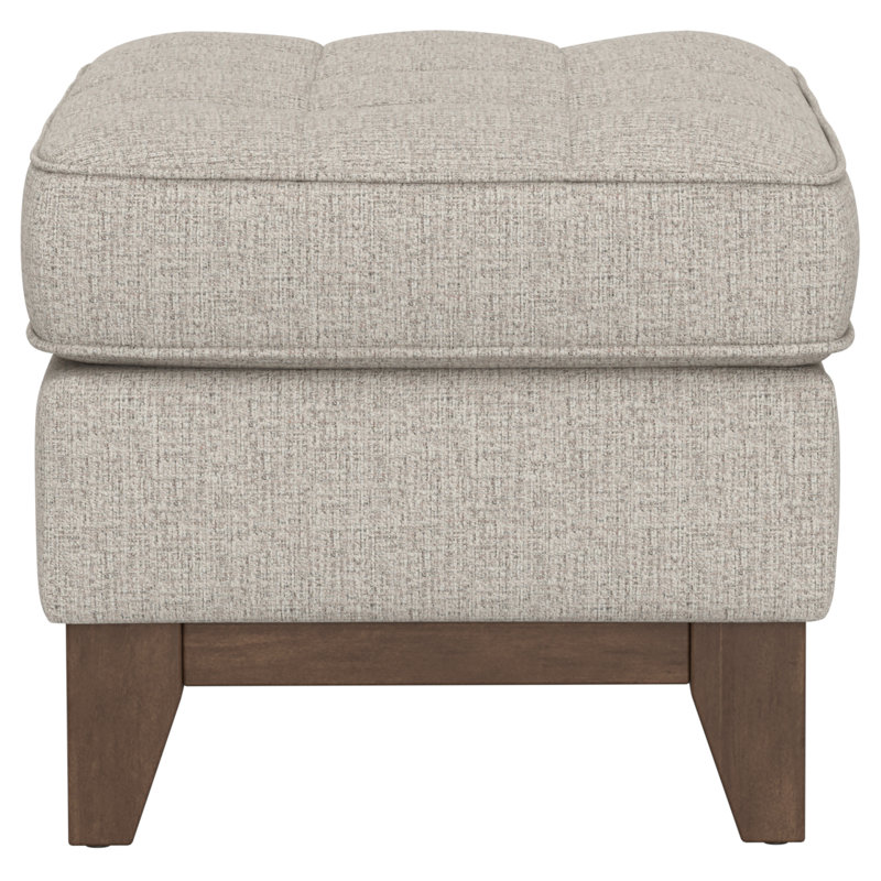 Fauteuil repose-pieds beige avec bordure en bois