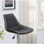 2x Adjustable Ebony Bar Stools, Modern Style, Base, Wax Leather Covered Seat Chairs, 2 Units, Leather, Adjustable, Finish