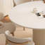 Table de salle à manger ronde de style crème et chaise-105343817-105343820-105343821