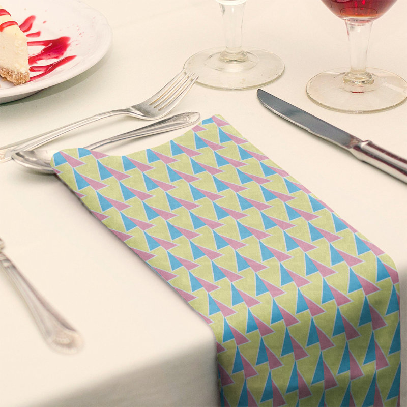 Serviette de table en coton à motif de flèches déplacées, H 0,1 po x l 22 po x P 22 po, Bleu/rose, Croisé en coton