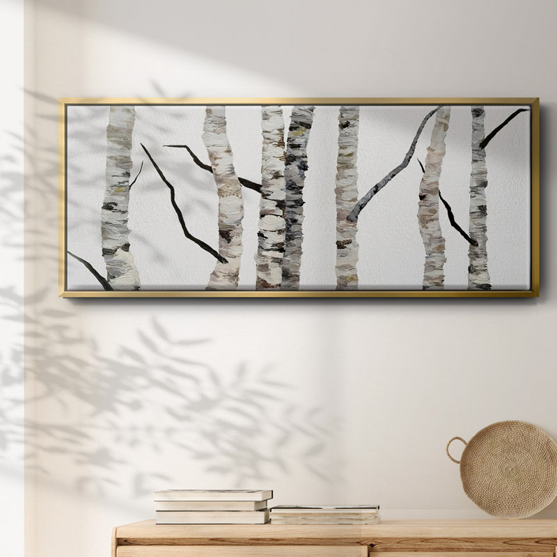 Birch Trees II- Framed Canvas, 20" H x 50" W