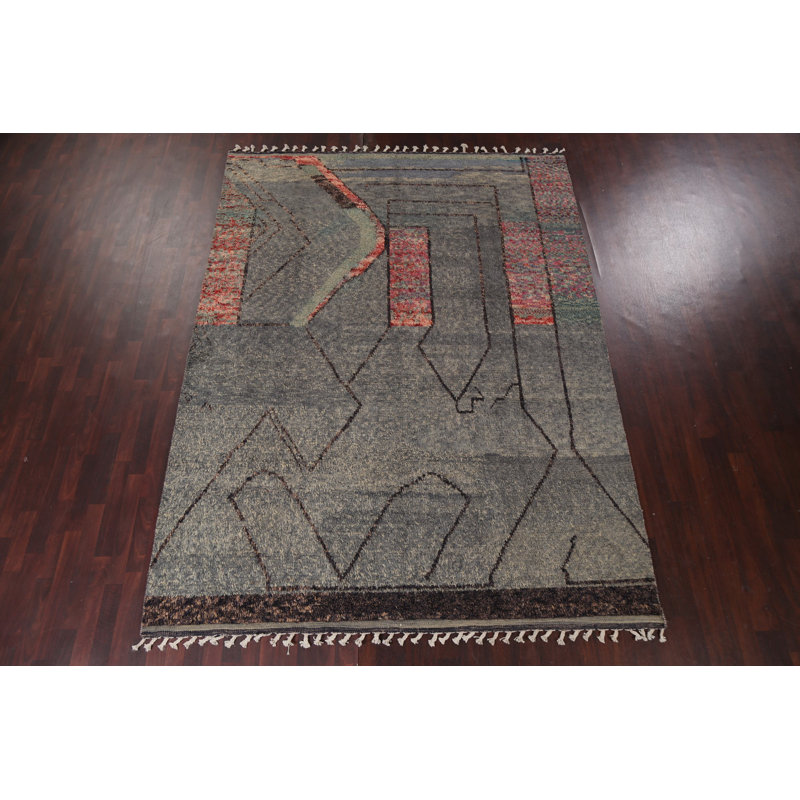Moroccan Hand Knotted Wool Oriental Rug