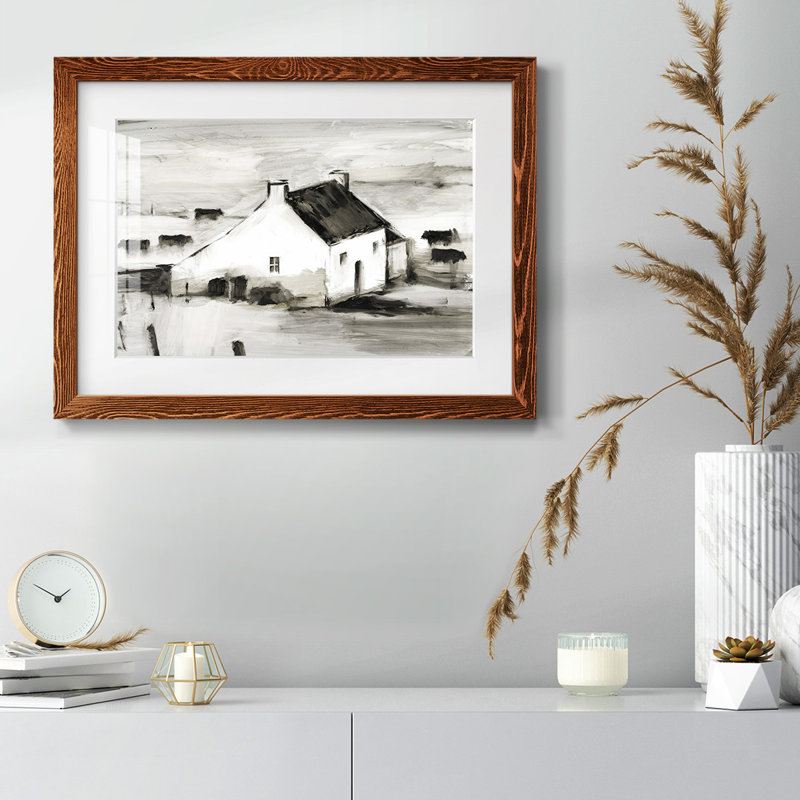 «English Farmhouse II», reproduction encadrée rustique avec tableau mat, Érable, H 28 po x l 42 po x P 1,5 po