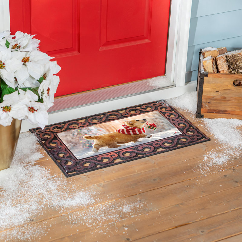 Tapis de Noël Holiday Corgi Sassafras