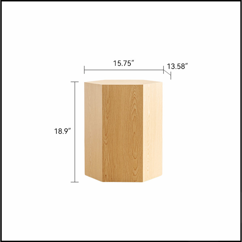 Table basse hexagonale en MDF - Autocollant aspect bois naturel, table d'appoint moderne entièrement assemblée pour petits espaces (salon/chambre)