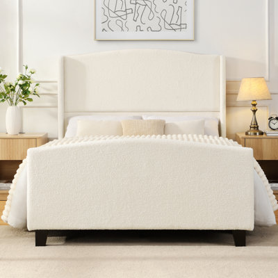 Bed Frame With Upholstered Headboard And Footboard