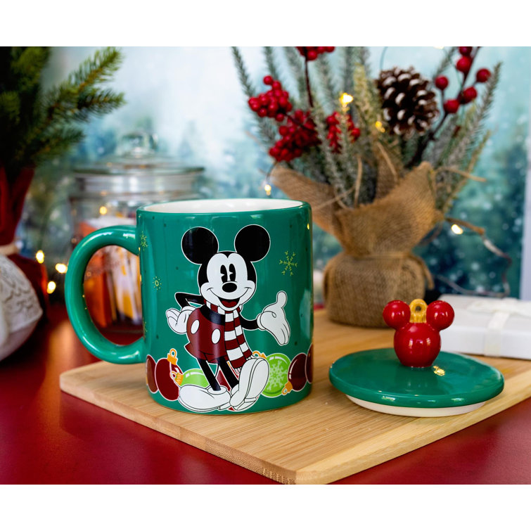 Silver Buffalo Disney Mickey Ghost Shadow V2 Wax Resist Ceramic Mug, 20  ounces