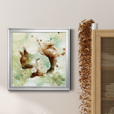Squirrel In Spring - Single Picture Frame Painting on Canvas