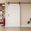 Porte de grange coulissante moderne de 84 po de hauteur | Surface apprêtable à peindre | Porte de garde-robe avec ensembles d'installation-59378300-62260200-117256344