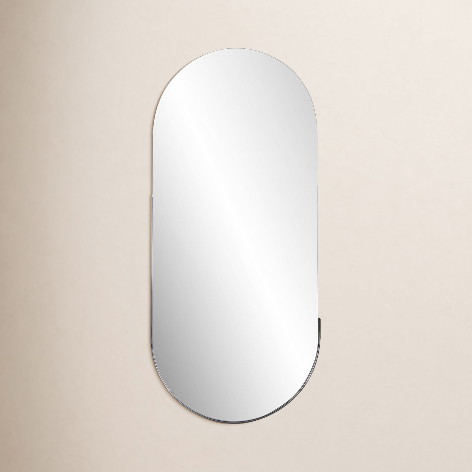 Mantra Stainless Steel Oval Mirror, Stainless Steel