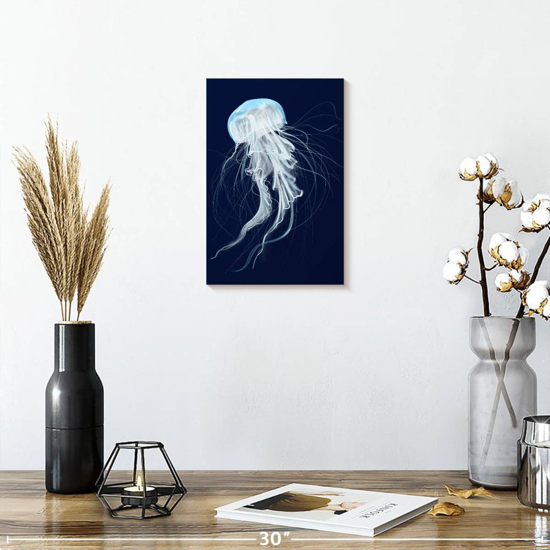 Brampt Wispy White Jellyfish, 24" H x 16" W