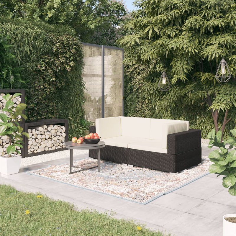 2 Piece Patio Sofa Set with Cushions