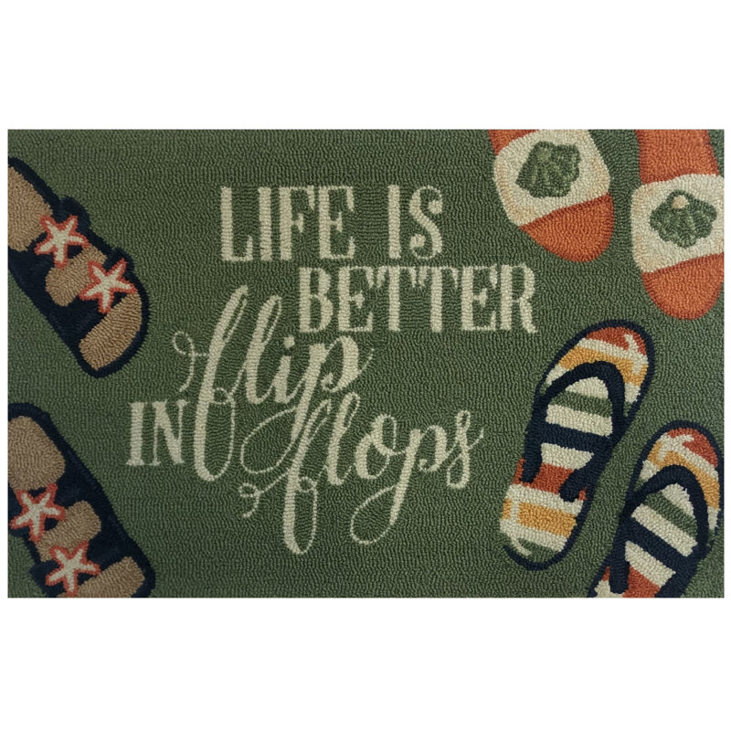 Juden Looped / Hooked Indoor / Outdoor Rug, Rectangle 2' x 3'