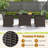 3 Pcs Wicker Bistro Set Balcony Furniture Set With Tempered Glass Dining Table