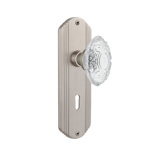 Deco Plate with Decorative Keyhole and Crystal Victorian Knob