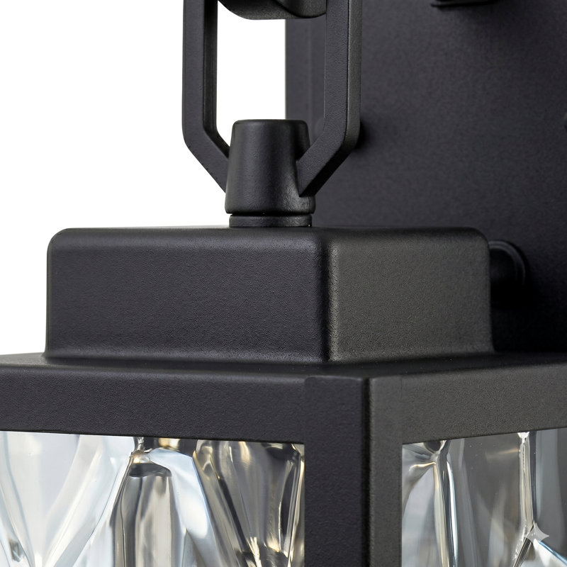 Lanterne murale noire H 10 "avec capteur de lumière crépuscule à l'aube