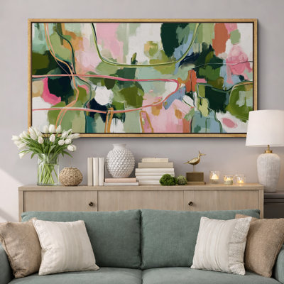 Grande impression sur toile encadrée - reproduction abstraite colorée pour décoration intérieure moderne