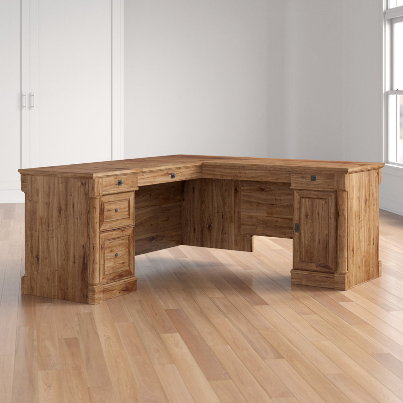 L-Shaped Computer Desk, Vintage Oak