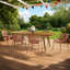 Ensemble repas d'extérieur moderne 7 pièces - Table extensible en acacia et chaises empilables résistantes aux intempéries-773557192