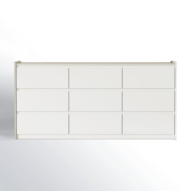Commode double moderne avec tiroir White, Blanc, 63"
