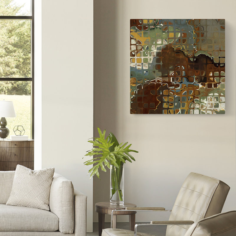 Land Land II - peinture sur toile tendue, H 16 po x l 16 po